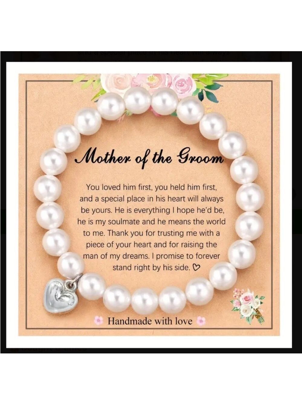 Wedding Faux Pearl Mother Of The Groom Bracelet